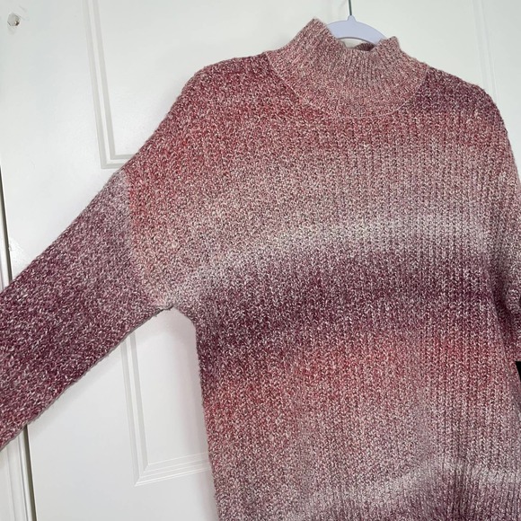 CYNTHIA ROWLEY | Ambre Striped Pink Turtleneck Sweater Size Small B41 - Picture 2 of 9